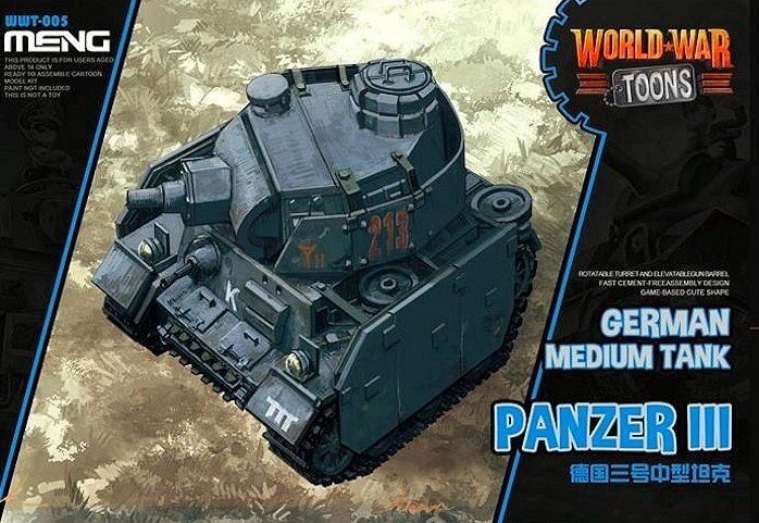 Panzer III German Medium Tank (World War Toons series). MENG MODEL WWT-005 від компанії Хоббінет - збірні моделі - фото 1