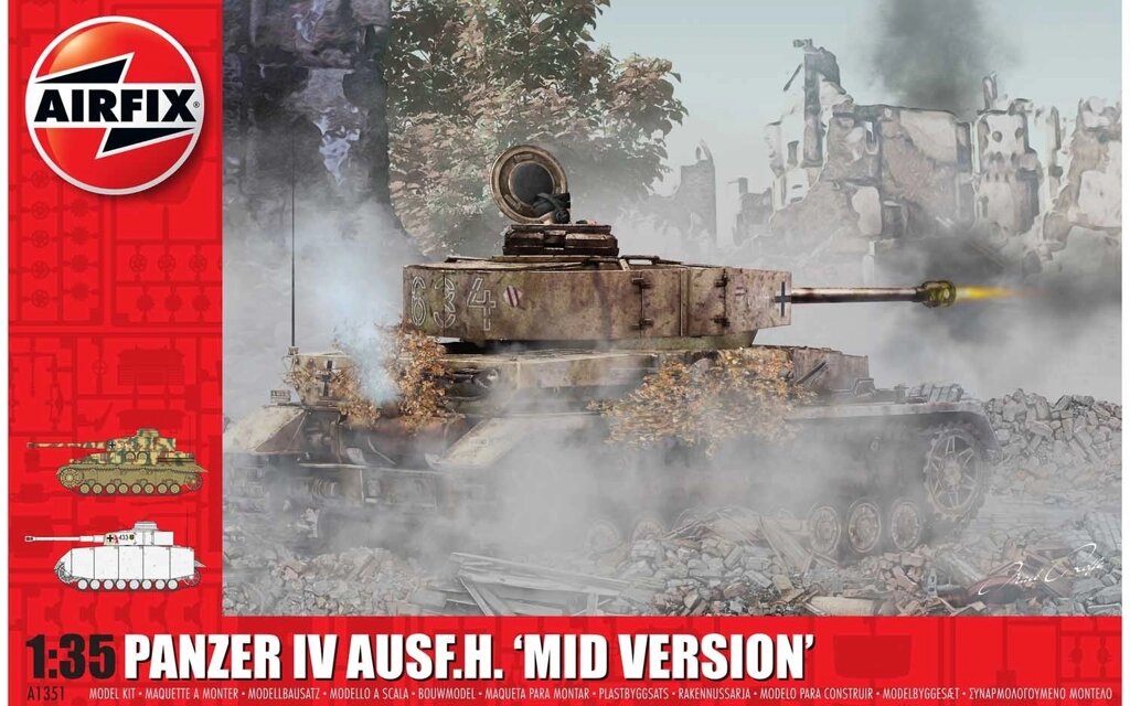 Panzer IV Ausf. H, Mid Version. Збірна модель німецького танка в масштабі 1/35. AIRFIX A1351 від компанії Хоббінет - збірні моделі - фото 1