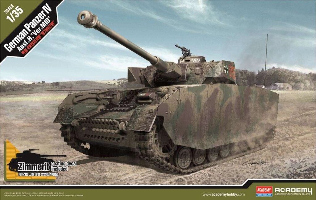 Panzer IV Ausf. H. "Ver. MID" Німецький танк. Збірна модель у масштабі 1/35. ACADEMY 13516 від компанії Хоббінет - збірні моделі - фото 1