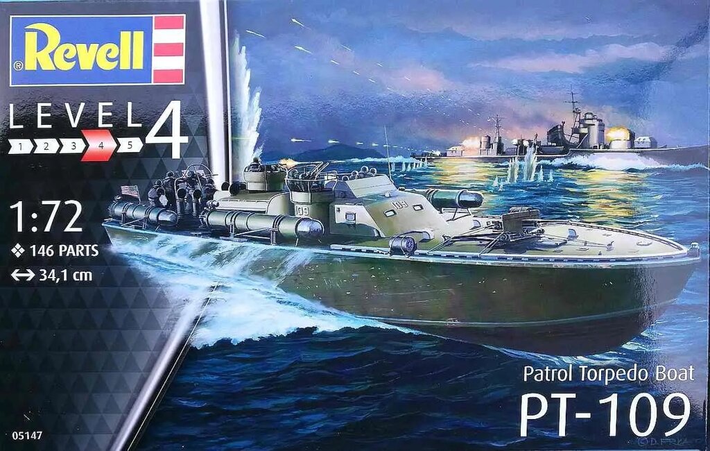 Patrol Torpedo Boat PT-109. Сборная модель американского торпедного катера. 1/72 REVELL 05147 від компанії Хоббінет - збірні моделі - фото 1