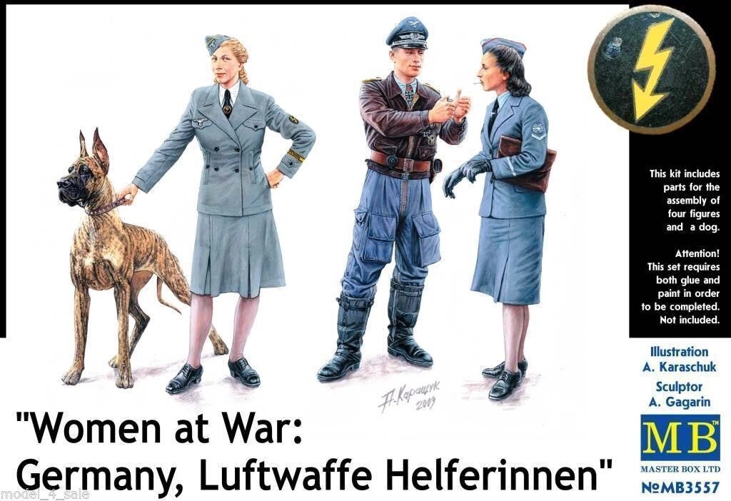 Персонал жіночих допоміжних частин люфтваффе, серія Жінки на війні. 1/35 MASTER BOX 3557 від компанії Хоббінет - збірні моделі - фото 1