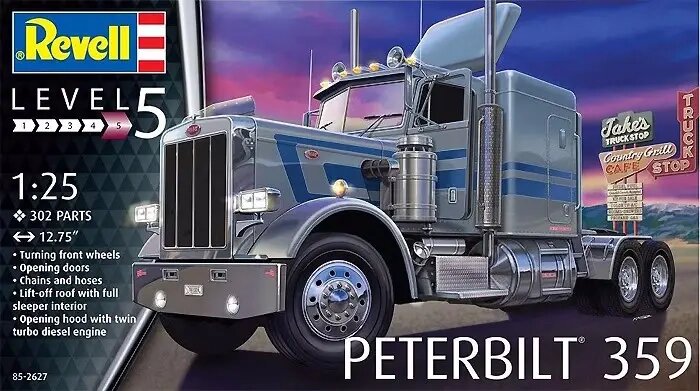 Peterbilt 359. Збірна модель американського тягача у масштабі 1/25. REVELL 12627 від компанії Хоббінет - збірні моделі - фото 1