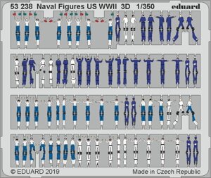 Фігурки американських моряків WWII. 1/350 EDUARD 53238