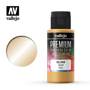 Золото металік. Фарба акрил-поліуретанова 60 мл. VALLEJO PREMIUM COLLOR 62049