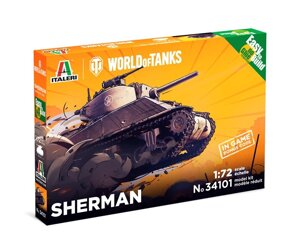 SHERMAN - World of Tanks. Збірна модель танка в масштабі 1/72. ITALERI 34101