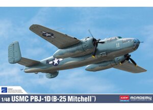 USMC PBJ-1D (B-25 Mitchell). Збірна модель літака у масштабі 1/48. ACADEMY 12334