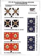 Прапори і штандарти в масштабі 1/72. Preussische Linien-Infanterie (3) 1813-1815. ROFUR-FLAGS 80