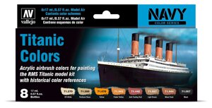 Набір акрилових фарб кольору Титаніка. VALLEJO 71646