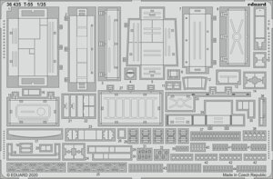 Набір Фототравлення деталей для збірної моделі танка Т-55 (MINIART) в масштабі 1/35. EDUARD 36435