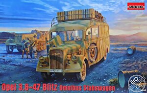 Opel Blitz 3.6 - 47 Omnibus Stabswagen. Збірна модель в масштабі 1/35. RODEN 810