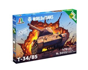 T-34/85 - World of Tanks. Збірна модель танка в масштабі 1/72. ITALERI 34102