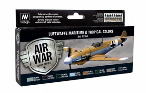 Набір фарб Luftwaffe морської і тропічний кольору. VALLEJO MODEL AIR 71164