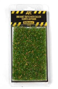 Зелена трава з опалим жовтим листям. Рослинність для діорам. AK-INTERACTIVE AK-8140