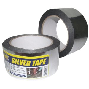 Металізована клейка стрічка / скотч хром / Silver Tape 50 мм x 25 м. HPX ST5025
