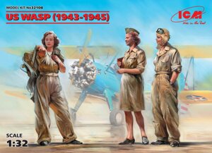 Набір збірних пластикових фігур в масштабі 1/32. Льотчиці на службі ВВС США (1943-1945 р). ICM 32108