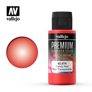 Фарба акрил-поліуретанова прозорий червоний, 60 мл. VALLEJO PREMIUM 62074