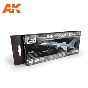 Набір водорозчинних фарб. Сучасна авіація США 1. AK-INTERACTIVE AK -2050