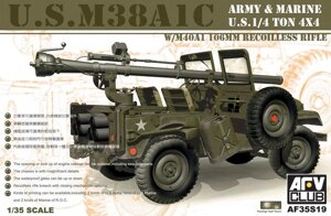 M38AIC 1 / 4T 106MM REC RIFLE. Збірна модель в масштабі 1/35. AFV CLUB 35S19