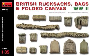 Британські рюкзаки, сумки та складений брезент 2МВ. 1/35 MINIART 35599