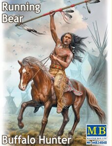 Збірна пластикова фігурка. BUFFALO HUNTER біжить Ведмідь. 1/24 MASTER BOX 24048