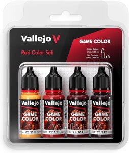 Набір фарб Red Color Set (4x18ml). VALLEJO Game Color 72377