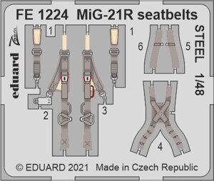 Ремені для моделі літака МіГ-21Р в масштабі 1/48. EDUARD FE1224