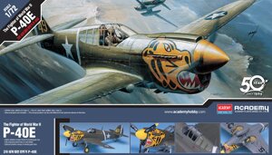 P-40E WARHAWK. Сборная модель самолета в масштабе 1/72. ACADEMY 12468