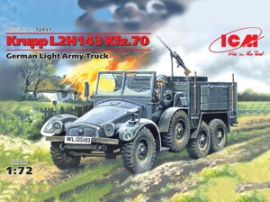 Німецький тягач Krupp L2H143 Kfz. 70. Збірна модель в масштабі 1/72. ICM 72451