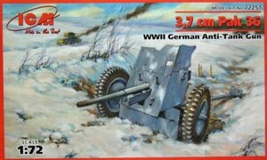 3,7 Cm Pak 36 Німецька протитанкова гармата ІІ М. В. 1/72 ICM 72251