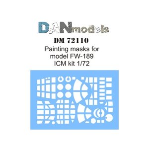 Фарбувальна маска для моделі літака FW-189. 1/72 DANMODELS DM72110