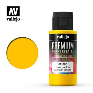 Жовтий базовий. Фарба акрил-поліуретанова 60 мл. VALLEJO PREMIUM COLLOR 62003