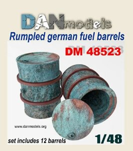 Німецькі 200-літрові бочки. Аксесуари для діорами в масштабі 1/48. DANMODELS DM48523