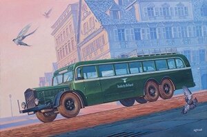 VOMAG OMNIBUS 7 OR 660. Збірна модель німецького автобуса. 1 / 72 RODEN 729