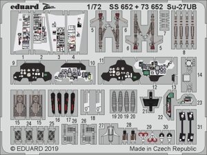 Набір кольорових Фототравлення деталей для моделі літака Су-27УБ. 1/72 EDUARD 73652