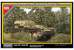 German 2cm Flak38 PzKpfw 38 (t). Збірна модель танка. 1/35 TRISTAR 35035