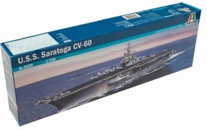 USS Saratoga CV-60. Збірна модель авіаносця в масштабі 1/720. ITALERI 5520