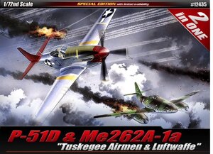 P-51D & Me262A-1a. Набір з 2-х збірних моделей літаків. 1/72 ACADEMY 12435