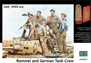 Набір фігурок із пластику. Ервін Роммель і німецький танковий екіпаж. 1/35 MASTER BOX 3561