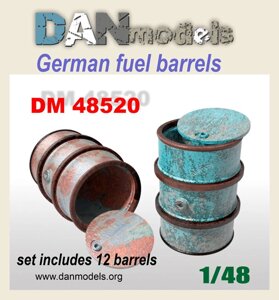 Німецькі 200-літрові бочки. Аксесуари для діорами в масштабі 1/48. DANMODELS DM48520