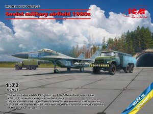 Радянський військовий аеродром, 1980. (МіГ-29, АПА-50М, АТЗ-5-4320, ПАГ-14). Збірні моделі у масштабі 1/72. ICM DS7203