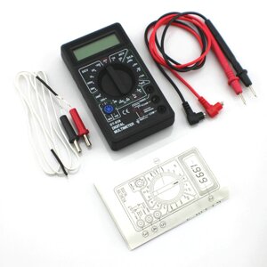 Цифровой мультиметр с дисплеем, звуком и датчиком температуры. Digital Multimeter DT 838