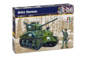 M4A1 SHERMAN. Збірна модель американського танка в масштабі 1/35. ITALERI 225