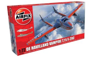 DE Havilland Vampire T. 11 / J-28C. 1/72 AIRFIX 02058A