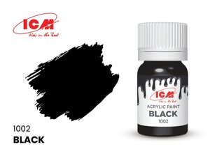 Фарба водорозчинна чорна, 12 мл. ICM 1002
