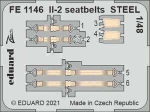 Ремені пілота для моделі літака Іл-2 в масштабі 1/48. EDUARD FE1146