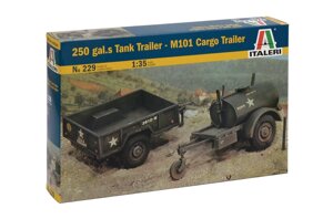 250 gal. s Tank Trailer - M101 Cargo Trailer. 1/35 ITALERI 229