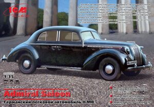 Збірна модель німецького автомобіля. ADMIRAL SALOON, WWII GERMAN STAFF CAR. 1/35 ICM 35472