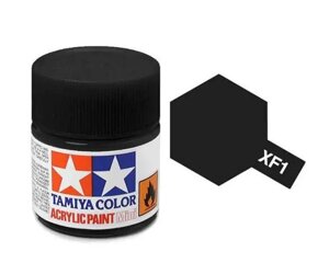 Чорний Матовий XF1. Фарба водорозчинна акрилова 10мл. TAMIYA 81701