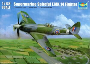 Англійська літак Supermarine Spiteful F. MK. 14. Збірна модель літака в масштабі 1/48. TRUMPETER 02850