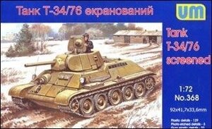 T34 / 76 екранований. Збірна модель танка в масштабі 1/72. UM 368